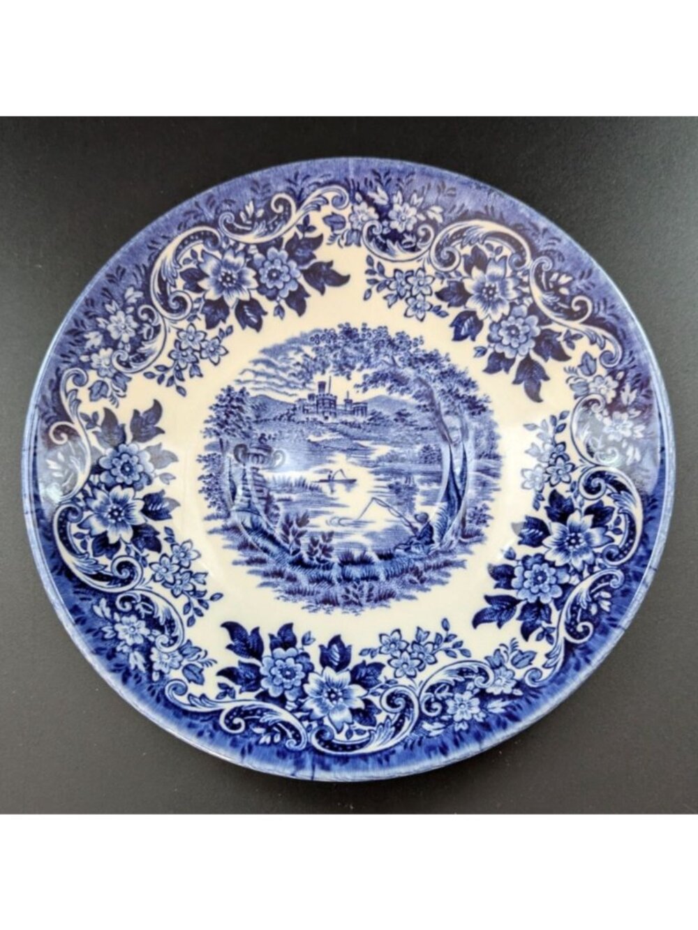 Churchill Staffordshire Blue Floral Saucer English Tableware Vintage